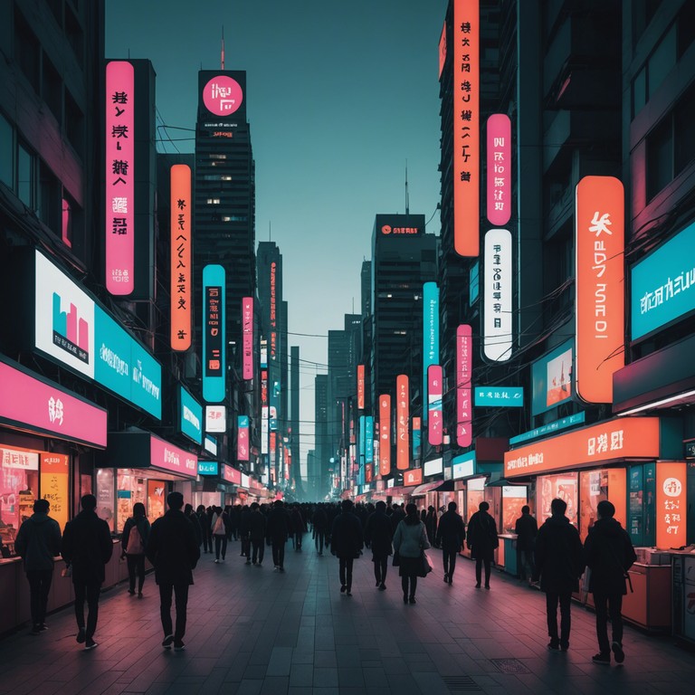 A soundtrack for the accelerated pulse of a futuristic city illuminated by neon, designed to embody the fast forward motion and high energy of urban future fantasies.