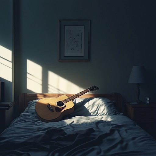 An intimate instrumental piece featuring gentle guitar melodies that evoke the solitude and introspection of being alone in a quiet bedroom at night.