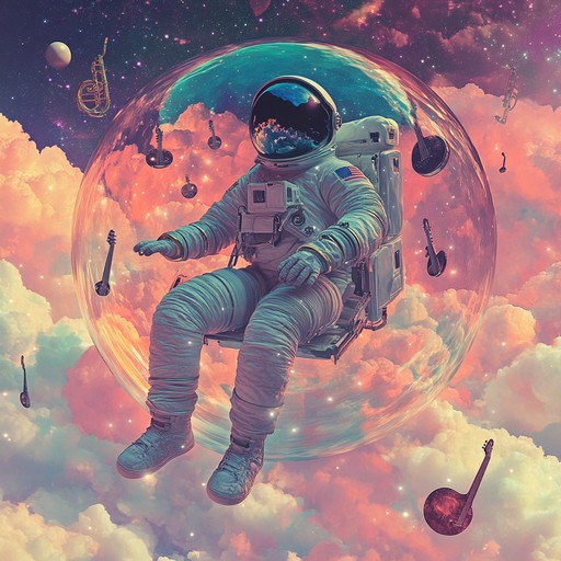 A captivating instrumental piece that fuses whimsical melodies with psychedelic rock, leading listeners through a fantastical journey across colorful skies and imaginative landscapes. The track features hypnotic guitar solos, lively percussion, and airy synths that evoke a sense of wonder and playful exploration.