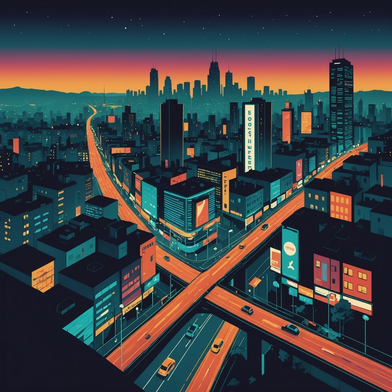 An orchestra strings together tension and excitement, crafting a piece that sonically narrates a thrilling urban chase at midnight. It perfectly captures the highs and lows of pursuit against the concrete backdrop.