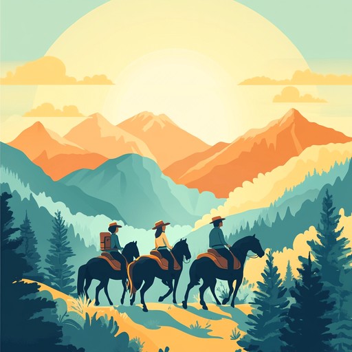 An upbeat and cheerful instrumental that captures the delight and excitement of traveling through western terrains. The melody brings forth images of open skies, galloping horses, and the exuberant spirit of adventure in the old west.