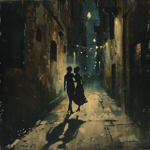 Dive into a shadowy alley as a sinister latin jazz tune plays, with haunting melodies and intricate rhythms that evoke a feeling of mystery and danger. The echo of footsteps and faint whispers give way to an intense tango, perfect for a late night dance filled with suspense.