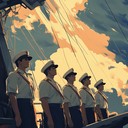 a triumphant instrumental capturing russian sailors' optimism and courage