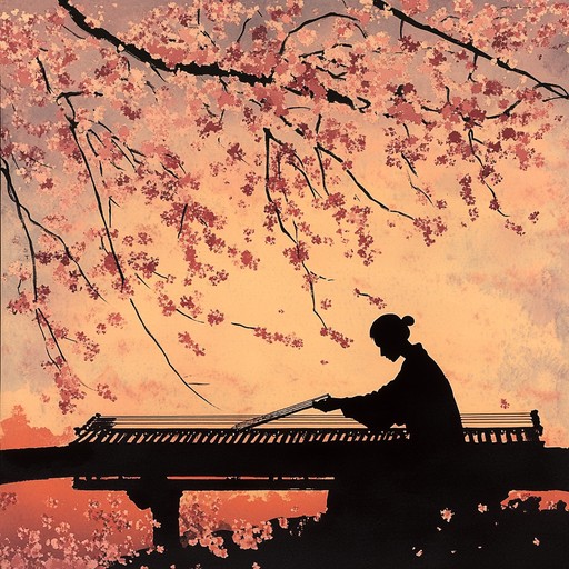 A soothing instrumental jpop track with koto melodies that evoke serenity and joy of walking beneath cherry blossoms during spring, symbolizing hope and renewal