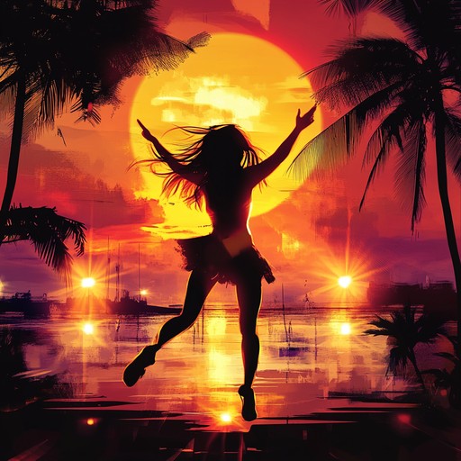 Melding dynamic latin rhythms with cutting edge electronic beats, this piece ignites the atmosphere, filling it with passion and movement. The eclectic blend aims to transport listeners to a fervent dance celebration under fiery, sunset skies.