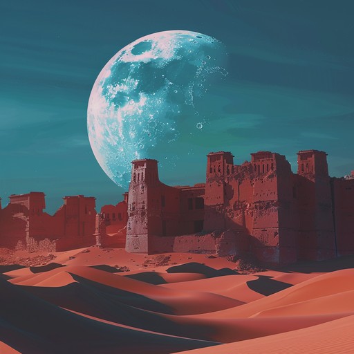 A hauntingly beautiful piece that conjures images of a vast, moonlit desert where dunes shimmer like silver waves and ancient ruins whisper secrets of the past. The music seamlessly blends exotic scales, enveloping the listener in an aura of mystery and enchantment.