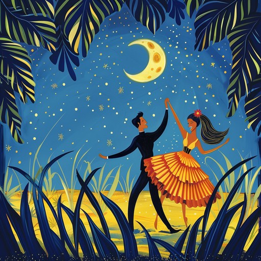 Experience melodic samba evoking tender whispers of love, capturing the essence of gentle and heartfelt dances beneath a moonlit sky, with soulful guitar strums and subtle percussions.