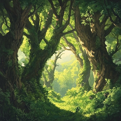 An evocative piece that combines the sounds of nature with ancient melodies, intended to transport the listener to a serene, ancient forest where whispers of the past gently flow through age old trees.