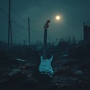 a dark instrumental rock piece merging symphonic sounds and guitars