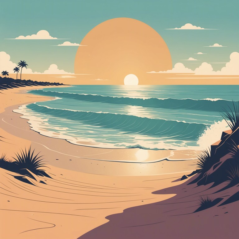 This track captures the essence of a bright sunny day, enveloping the listener in warm, nostalgic synth melodies that evoke feelings of relaxation and reminiscent joy. The music flows smoothly, featuring airy synth pads that mimic the gentle caress of a summer breeze against the skin, perfect for unwinding or gentle reflection by the seaside.