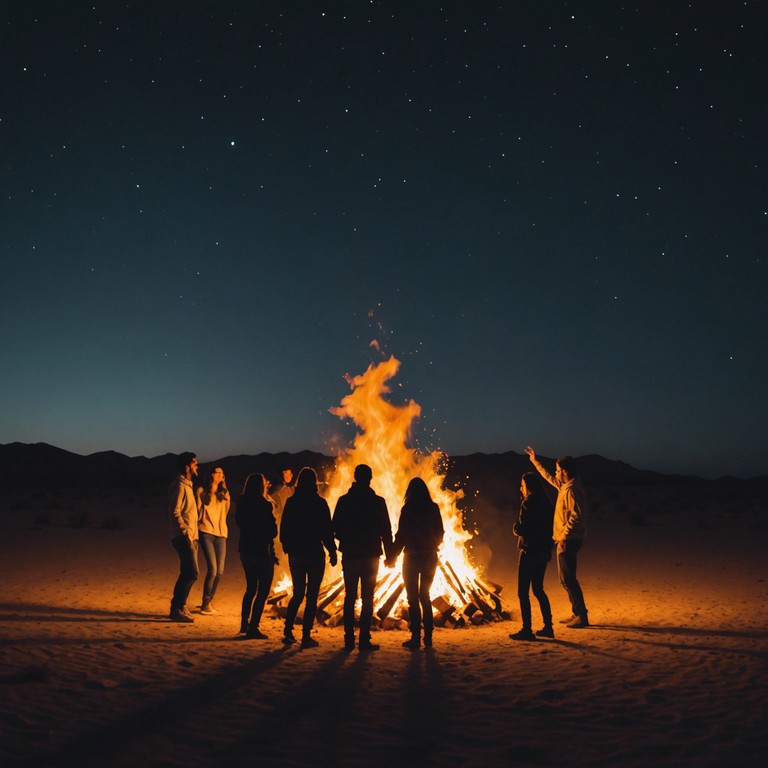 Imagine a gathering under the vast desert sky, where every beat of the drum and strum of the guitar intensifies the dance energy. This song captivates with its blend of cultures, making you feel every vibration and rhythm as if you were there, dancing in the sands.