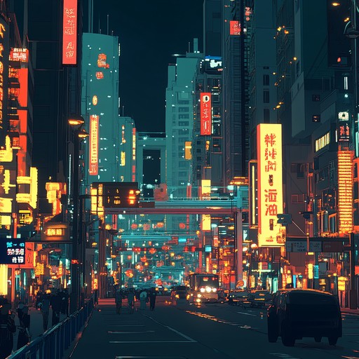 An instrumental track capturing the essence of a city's heartbeat at night, reflecting the vibrant, ever moving nature of urban life. Cool winds mix with distant traffic sounds, creating a symphony of the urban night.