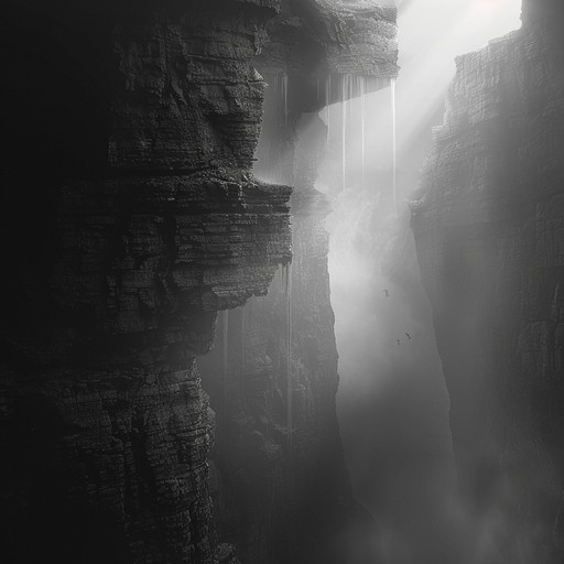 Echoing through the depths of a mysterious cave, this haunting composition creates an unsettling atmosphere with its subtle, reverberating tones and occasional distant drips of water. The piece slowly builds tension, hinting at something lurking in the shadows, never quite revealing itself but always present.