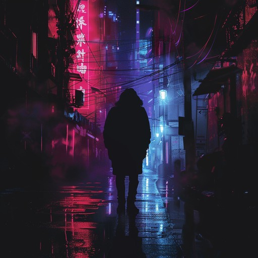 Nocturnal city streets come alive with a dubstep track that layers intense bass drops, haunting melodies, and echoing drums to capture the anxiety and anticipation of a midnight walk