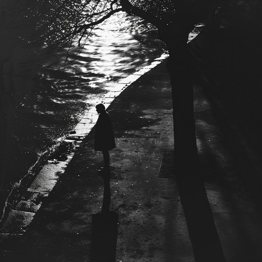 This track evokes the eerie quiet of a midnight stroll through a foggy, deserted town, where every shadow could be hiding a secret. The melody is sparse and unsettling, utilizing dissonant harmonies and sudden, startling tones to create an atmosphere of suspense and subtle terror.