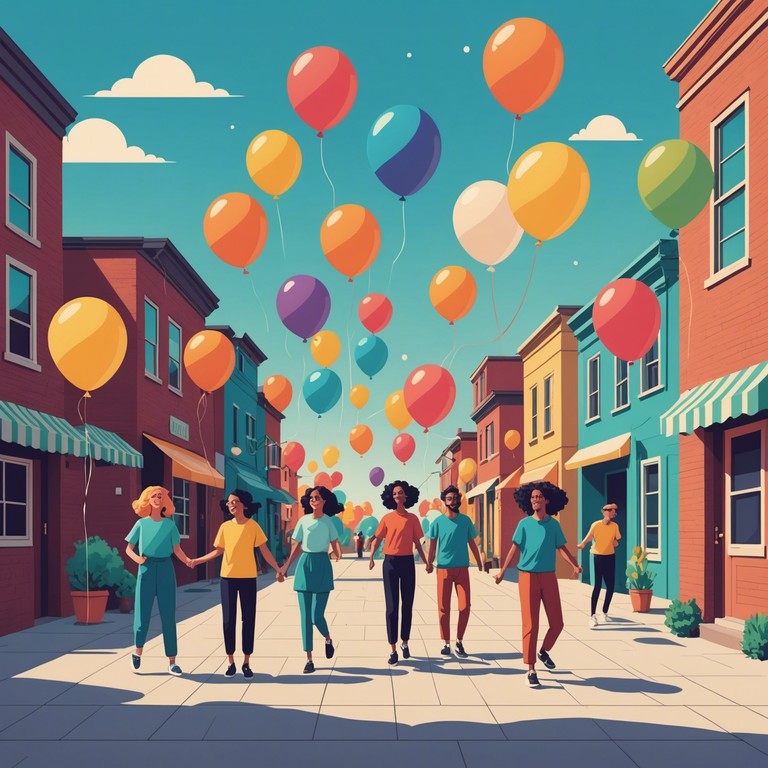 A refreshing take on new jack swing that brings the beats of the urban landscape to life, creating an ambiance of a neighborhood festivity with everyone dancing and enjoying the moment. The use of city soundscapes intertwined with buoyant synth leads paints a vivid picture of bustling city life lived in harmony and glee.