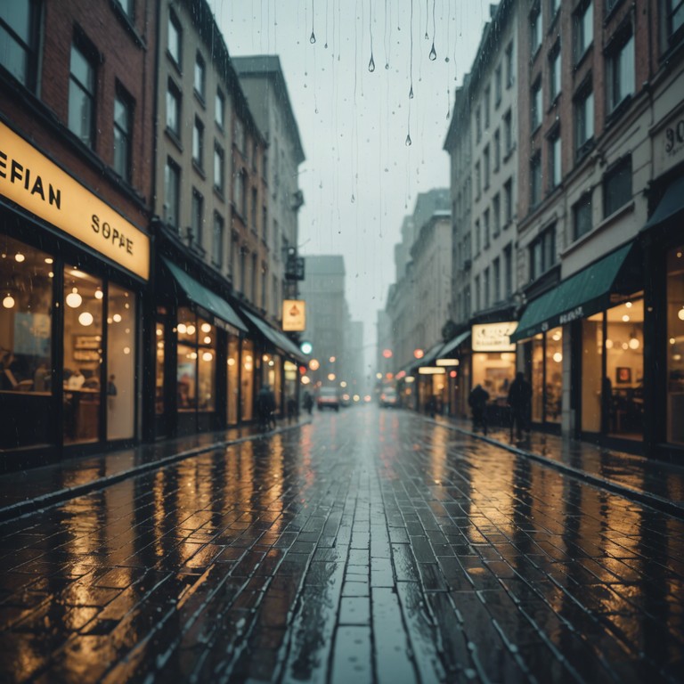 Imagine a composition that follows the tempo of raindrops, gently guiding the listener through a landscape of quiet reflection and muted urban hues, where each note offers a solace as steady as the rain.