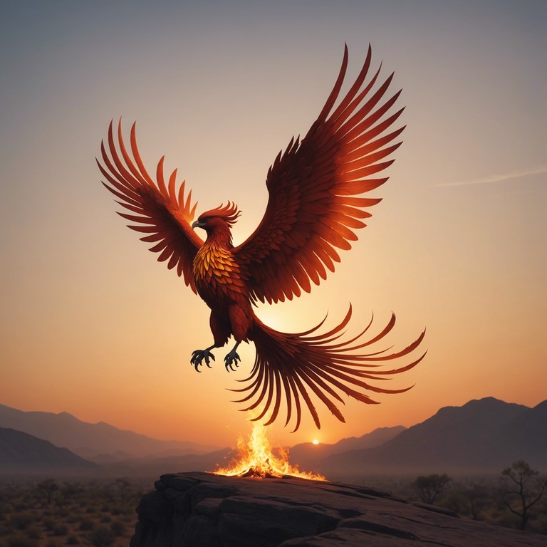 A musical interpretation of overcoming immense struggles to achieve rebirth and success, symbolized by the mythical phoenix rising from its ashes. This piece moves from somber beginnings to a triumphant climax, capturing the essence of resilience and renewal.