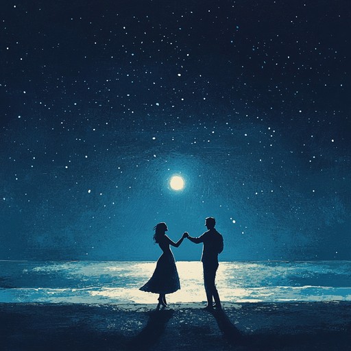 Imagine a couple dancing gracefully beneath a starry night, their movements echoing the rhythms of traditional rumba, surrounded by the soft glow of moonlight reflecting off the ocean nearby. The music embodies the intimate connection and joy of a timeless dance, bringing every listener into a world of romance and elegance.