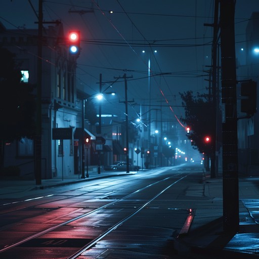 This track should capture the essence of walking through a city's calm streets at night, with a reflective and slightly nostalgic mood. Imbued with the sounds of soft electric piano chords and light percussive elements that mimic the quiet urban hustle.