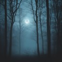 eerie forest atmosphere with tense, thrilling undertones and whispers