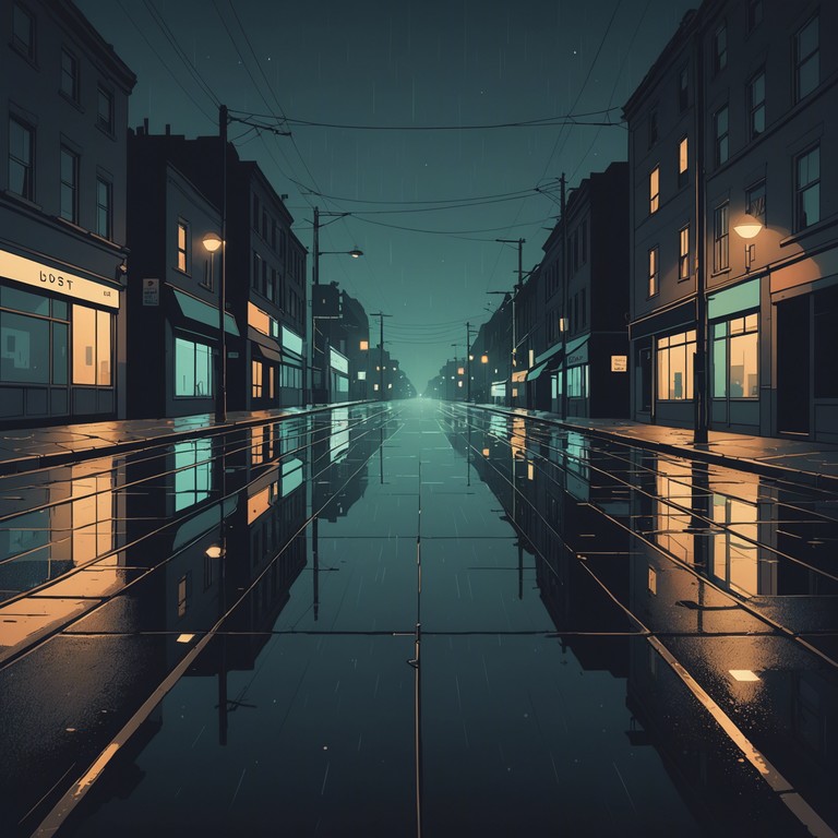 This track captures the echoing solitude of an empty cityscape after dusk, melding reflective melodies with the somber tones of urban despair. A piano carries the melody, supported by distant, minimalistic electronic effects, evoking a scene of introspection among city lights and long shadows.