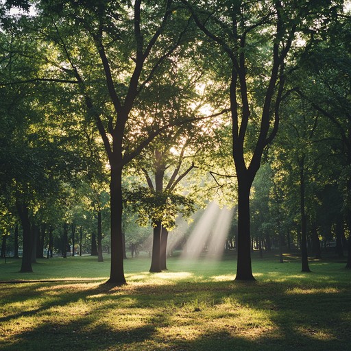 Imagine a breezy afternoon with the sun casting playful shadows through the trees. The melody is cheerful, capturing the light heartedness of a leisurely park stroll. This instrumental piece is perfect for creating a relaxed yet lively atmosphere, ideal for unwinding or gentle physical activities in a pleasant outdoor setting.