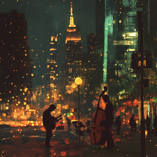 Imagine the vibrancy of a busy urban setting infused with the nostalgic flair of klezmer music. The clarinet sings traditional tunes, while an underlying urban rhythm section provides a fresh, modern twist, weaving an intricate story of cultural fusion and celebration.