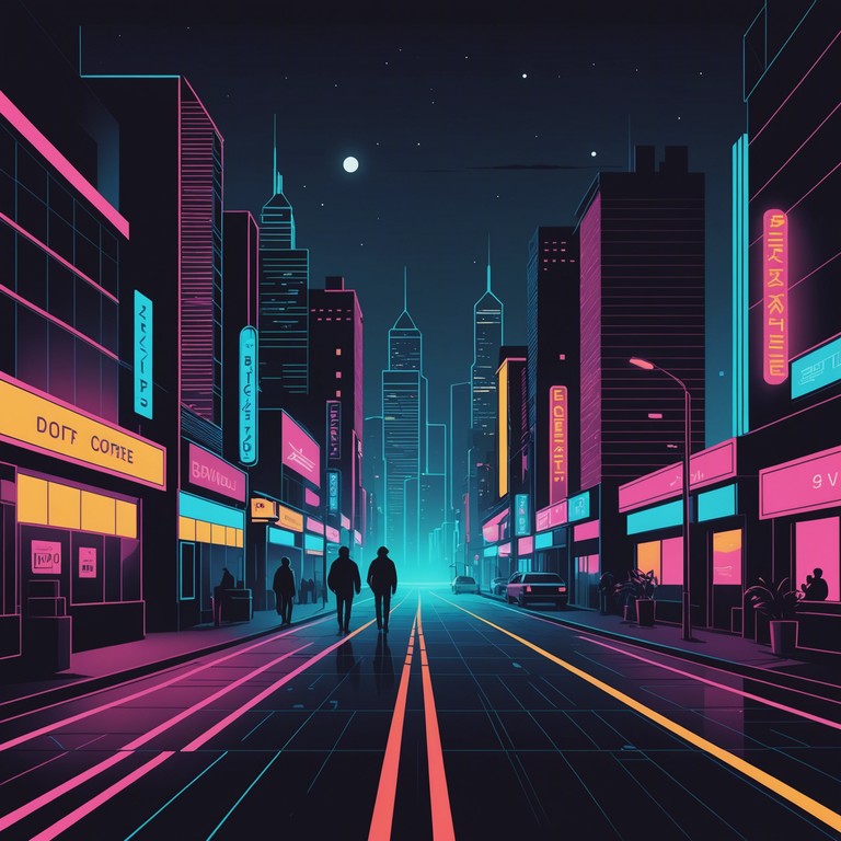 A dark, pulsating track where aggressive electric guitar riffs blend seamlessly with moody electronic synths, creating a soundscape perfect for exploring urban dystopia. The composition starts with a haunting ambient intro that gradually builds into a high intensity fusion of rock and electronic elements, embodying the rush and danger of a neon lit cityscape at night.