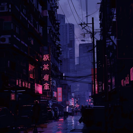 A journey through a neon lit cityscape, where flashing lights and relentless beats create an atmosphere of paranoia and urgency. The song captures the essence of a cyberpunk world, blending the retro synth tones with a forward driving rhythm that keeps listeners on edge.