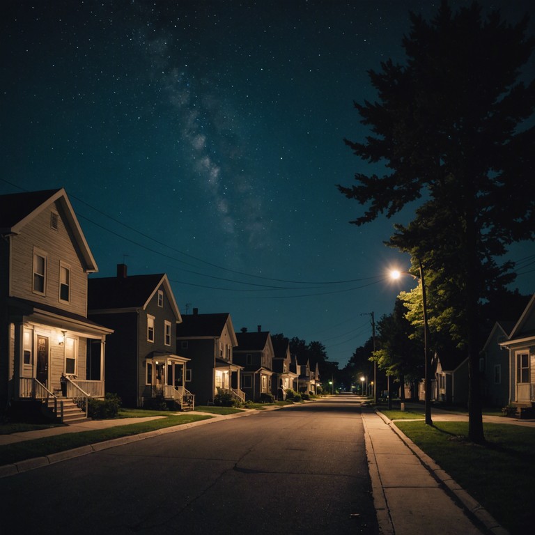 Imagine a track that beautifully marries the calmness of soul music with the defiant spirit of punk. It brings forward the soft echoes of rebellion found in the calm, suburban night, supported by an electric guitar that whispers tales of quiet dissent and hopeful aspirations amidst the serene chaos of life.