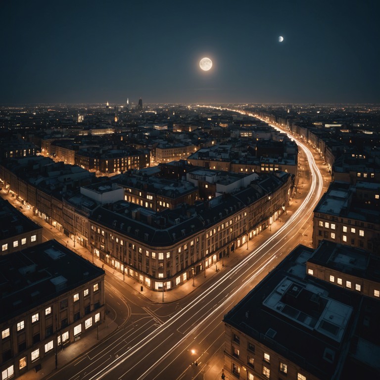 Delving deeper into the atmospheric nuances of a city at night, this variation offers a more introspective take, focusing on what the quiet hours bring to the soul's surface under the ever watchful eyes of flickering streetlights.