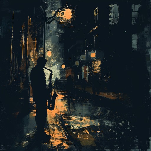 Immerse in the world of edgy jazz melodies, where smoky saxophone lines intertwine with a punchy rhythm section. This track captures the essence of an urban night, blending gritty street sounds with sophisticated jazz improvisations. Experience the contrast of the dark, bustling cityscape through intense and raw musical expressions.