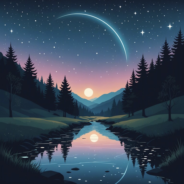 A soundscape that transports the listener to a mystical evening where the subtle sounds of the natural world blend perfectly with the dulcet tones of a harp, creating a tapestry of peacefulness.