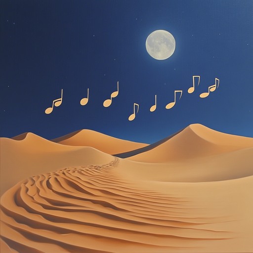 An evocative musical piece that blends traditional middle eastern melodies with modern sophistication, capturing the allure and mystery of the desert under the moonlight through expressive oud performances.