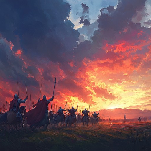 Embark on a symphonic journey through epic battlefields, vibrant with triumphant brass, soaring strings, and powerful percussion. This composition paints a grand narrative of victory and heroism.