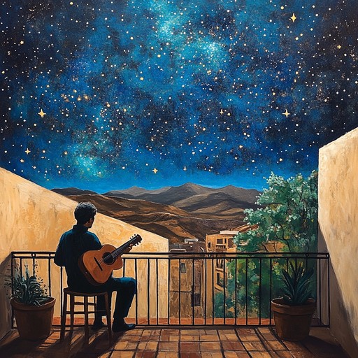 As darkness gently settles over andalusia, the soft strums of a spanish guitar weave through the cool evening breeze, carrying tales of centuries steeped in culture and heartfelt emotions. This composition delves into the soothing depth of flamenco rhythms, encapsulating the essence of an enchanting andalusian night under the stars.