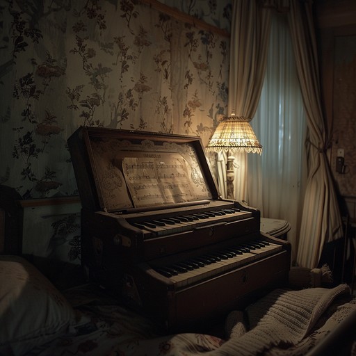 This track melds traditional nursery lullabies with a disturbingly eerie ambiance. Using a music box with subtly discordant notes, it evokes both nostalgia and unease, casting familiar tunes in an unsettling light.