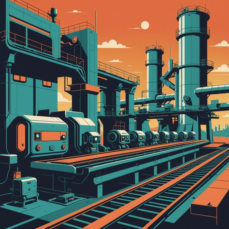 This track blends the raw, mechanical sounds of industrial music with the groovy, uplifting beats of funk. Imagine a soundtrack for a high energy factory scene, where every machine part moves in perfect sync with the rhythm. The rough textures of industrial rock seamlessly integrate with playful funky elements to create an engaging and powerful listening experience.