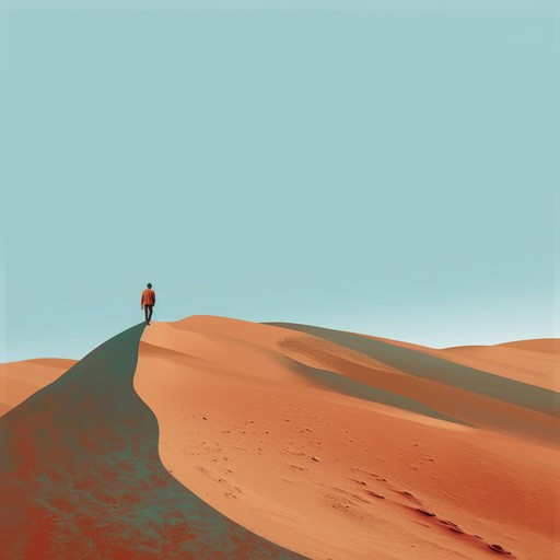 This instrumental track should evoke the vast, mystic expanse of the desert under a starlit sky. Emphasizing a soundscape that blends traditional middle eastern instruments with ambient textures, the composition should create a sense of solitude and wonder, as if one is wandering through ancient sands.