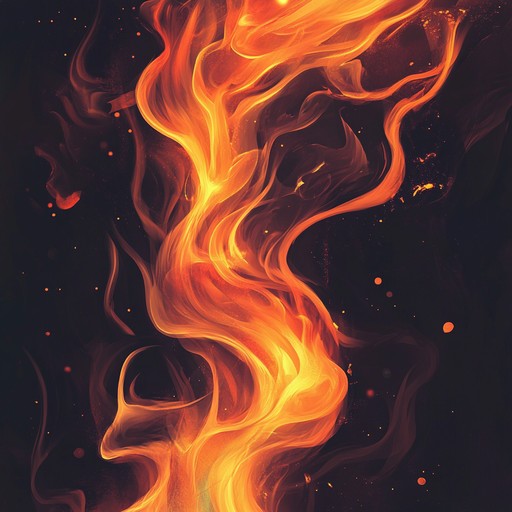 A lively and spirited orchestral composition that captures the essence of flames dancing in the night sky, blending dynamic rhythms with passionate melodies to evoke a sense of fiery energy and movement.