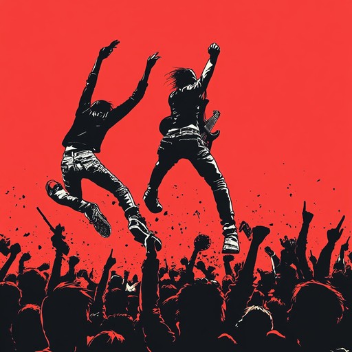 A fast paced hardcore punk track with fierce guitar riffs and raw, energetic vocals, delivering a euphoric and rebellious explosion of sound that leaves listeners feeling empowered and exhilarated.