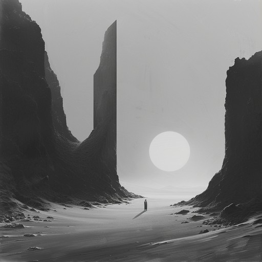 Delve into a soundscape filled with haunting echoes and eerie silences, where minimalist melodies intertwine with sparse, glitchy rhythms, creating an atmosphere of mystery and isolation.