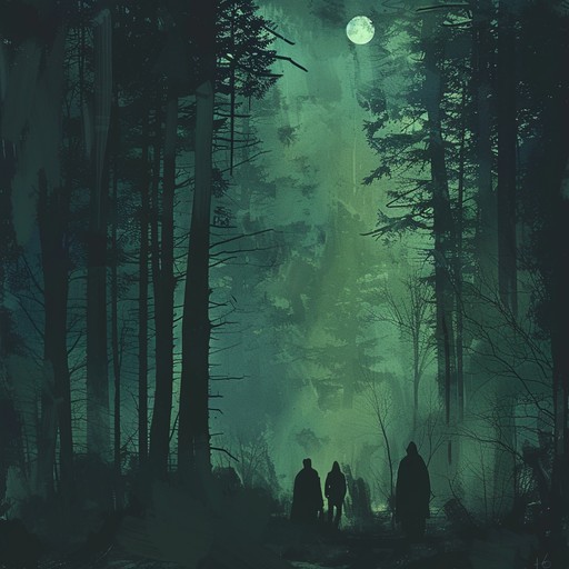 A chilling traditional melody emerging from deep within an ancient forest, invoking the spirits of old folklore. The soundscape alternates between eerie whispers and sudden unsettling notes, recreating a haunting atmosphere. The listener is transported into a folklore world where every shadow might hide an ancient spirit waiting to be awakened.