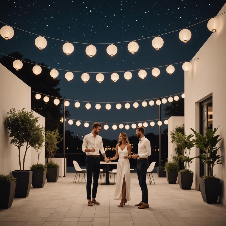 A modern take on classic viennese waltz, blending traditional dance rhythms with groovy bass lines and playful beats, creating a perfect soundtrack for a grand evening gala or an intimate night on a moonlit terrace.