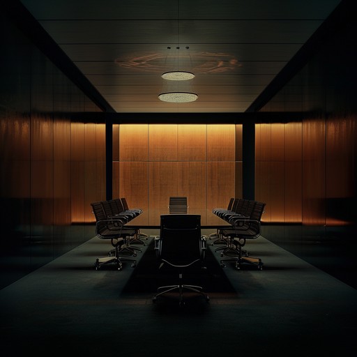 A chilling instrumental score that blends eerie soundscapes with corporate vibes, creating an unsettling atmosphere. Perfect for a high tension business thriller or a horror themed corporate event.