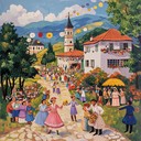 evokes bulgarian village festivities, warm melodies, and joyful dance.