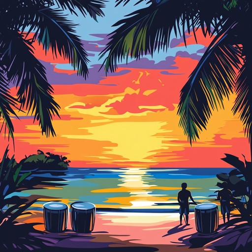 A vibrant instrumental calypso piece featuring lively steel drums, energetic percussion, and breezy melodies evoking the spirit of a caribbean island fiesta.