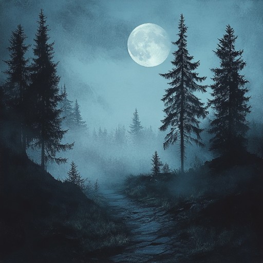 An instrumental bluegrass piece weaving haunting banjo melodies and eerie harmonies, evoking the feeling of wandering alone through foggy appalachian forests at night.