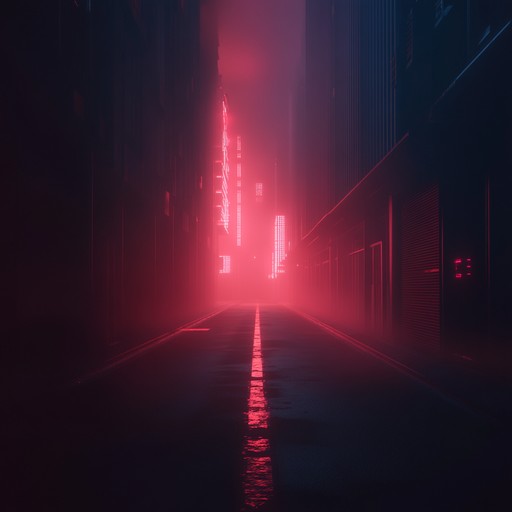 An instrumental track that combines creepy synthpop elements to create an unsettling atmosphere, weaving eerie melodies with pulsating electronic rhythms reminiscent of abandoned neon lit streets